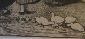 Antique Print Mealtime. Fishwife Feeding the Ducks by Robert Walker Macbeth
