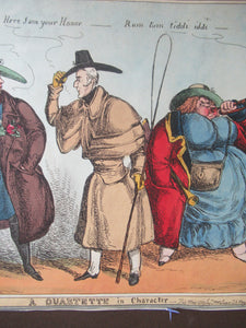 Original 1820s William Heath Satirical Print Quartette of Characters George IV, Lady Conyngham, Duke of Wellington & Robert Peel