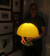 Load image into Gallery viewer, 1970s Vintage Italian Prova Table Lamp with Cream Plastic Mushroom Shade
