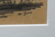 Load image into Gallery viewer, Black Chalk Landscape Study by Sir Muirhead Bone. Signed &amp; Framed
