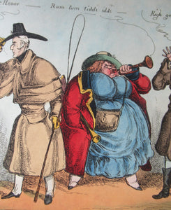 Original 1820s William Heath Satirical Print Quartette of Characters George IV, Lady Conyngham, Duke of Wellington & Robert Peel