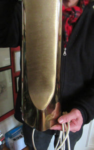 FABULOUS Substantial Vintage Late 1960s / Early 1970s Skyscraper Gold-Tone Metal Table Lamp