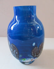 Load image into Gallery viewer, Tall Blue Caithness Glass Cadenza Hearts Vase by Colin Terris
