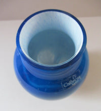 Load image into Gallery viewer, Tall Blue Caithness Glass Cadenza Hearts Vase by Colin Terris
