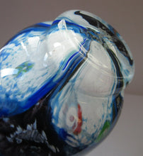 Load image into Gallery viewer, Tall Blue Caithness Glass Cadenza Hearts Vase by Colin Terris
