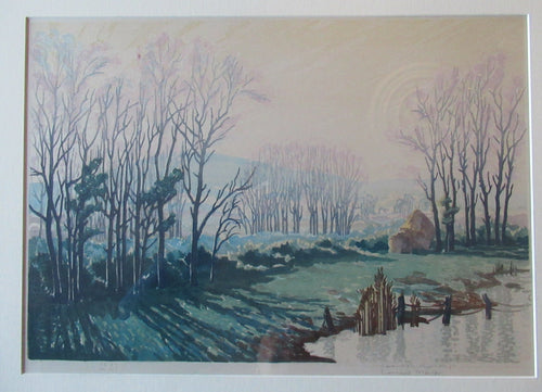 1930s COLOUR WOODCUT. Concord and Cavendish Morton Entitled Spring Rhapsody