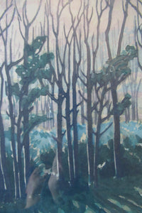 1930s COLOUR WOODCUT. Concord and Cavendish Morton Entitled Spring Rhapsody
