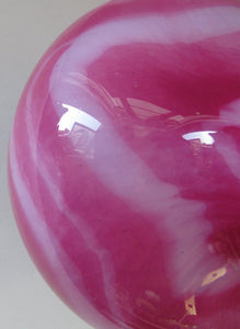 Pink Caithness Cadenza Hearts Glass Vase. Colin Terris Design 1980s