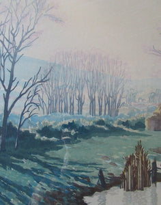 1930s COLOUR WOODCUT. Concord and Cavendish Morton Entitled Spring Rhapsody