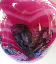Load image into Gallery viewer, Pink Caithness Cadenza Hearts Glass Vase. Colin Terris Design 1980s

