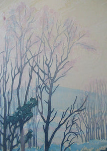 1930s COLOUR WOODCUT. Concord and Cavendish Morton Entitled Spring Rhapsody