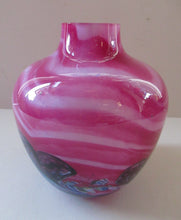 Load image into Gallery viewer, Pink Caithness Cadenza Hearts Glass Vase. Colin Terris Design 1980s
