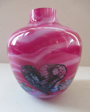 Load image into Gallery viewer, Pink Caithness Cadenza Hearts Glass Vase. Colin Terris Design 1980s
