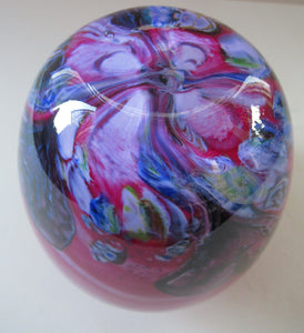 Pink Caithness Cadenza Hearts Glass Vase. Colin Terris Design 1980s