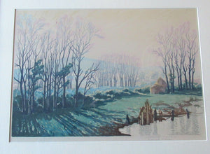 1930s COLOUR WOODCUT. Concord and Cavendish Morton Entitled Spring Rhapsody