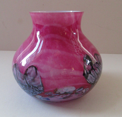 Pink Caithness Cadenza Glass Vase by Colin Terris