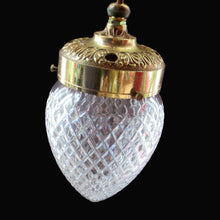 Load image into Gallery viewer, Edwardian Cut Glass and Brass Single Hanging Light Shade 1900s
