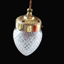 Load image into Gallery viewer, Edwardian Cut Glass and Brass Single Hanging Light Shade 1900s
