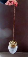 Load image into Gallery viewer, Edwardian Cut Glass and Brass Single Hanging Light Shade 1900s
