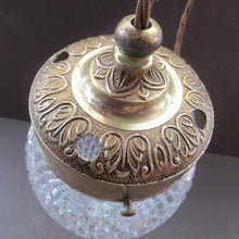 Load image into Gallery viewer, Edwardian Cut Glass and Brass Single Hanging Light Shade 1900s
