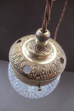 Load image into Gallery viewer, Edwardian Cut Glass and Brass Single Hanging Light Shade 1900s
