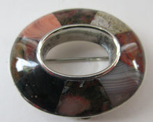 Load image into Gallery viewer, Antique Victorian Agate or Pebble Brooch Solid Silver 
