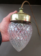 Load image into Gallery viewer, Edwardian Cut Glass and Brass Single Hanging Light Shade 1900s
