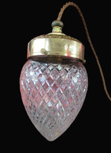 Load image into Gallery viewer, Edwardian Cut Glass and Brass Single Hanging Light Shade 1900s
