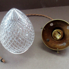 Load image into Gallery viewer, Edwardian Cut Glass and Brass Single Hanging Light Shade 1900s
