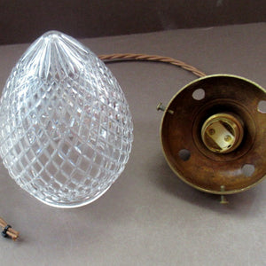 Edwardian Cut Glass and Brass Single Hanging Light Shade 1900s