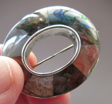 Load image into Gallery viewer, Antique Victorian Agate or Pebble Brooch Solid Silver 
