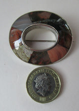 Load image into Gallery viewer, Antique Victorian Agate or Pebble Brooch Solid Silver 
