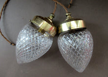 Load image into Gallery viewer, Edwardian Cut Glass and Brass Single Hanging Light Shade 1900s
