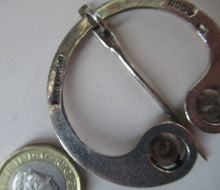 Load image into Gallery viewer, 1960s Glasgow Hallmark Silver Penannular Brooch with Citrines
