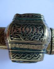 Load image into Gallery viewer, Antique Middle Eastern Travelling Brass Scribe. Beautifully Engraved Pen Case with Attached Ink Well
