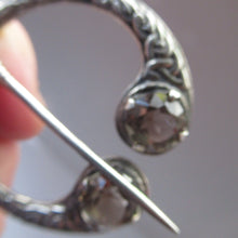 Load image into Gallery viewer, 1960s Glasgow Hallmark Silver Penannular Brooch with Citrines
