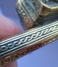 Load image into Gallery viewer, Antique Middle Eastern Travelling Brass Scribe. Beautifully Engraved Pen Case with Attached Ink Well
