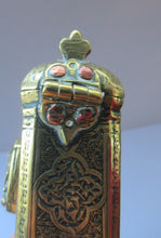 Load image into Gallery viewer, Antique Middle Eastern Travelling Brass Scribe. Beautifully Engraved Pen Case with Attached Ink Well
