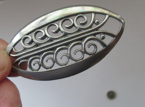 Vintage 1970s Scottish CEARD Pewter Brooch. Entitled MOOR FERN