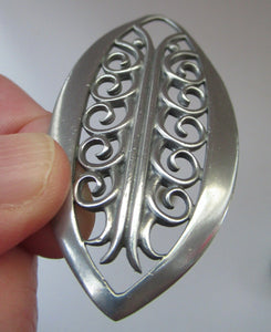 Vintage 1970s Scottish CEARD Pewter Brooch. Entitled MOOR FERN
