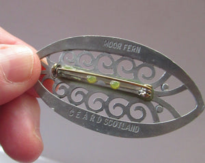 Vintage 1970s Scottish CEARD Pewter Brooch. Entitled MOOR FERN