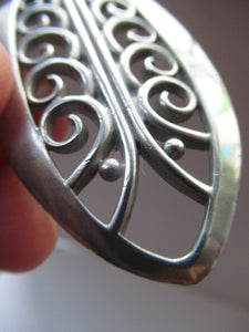 Vintage 1970s Scottish CEARD Pewter Brooch. Entitled MOOR FERN