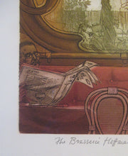 Load image into Gallery viewer, Frank Martin 1980s Colour Etching The Brasseries Hoffman by Frank Martin
