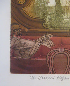 Frank Martin 1980s Colour Etching The Brasseries Hoffman by Frank Martin