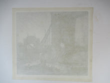 Load image into Gallery viewer, Original Etching from the Tower Bridge Looking to the South Bank, London by Wyllie
