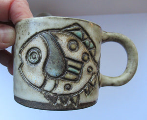 Vintage 1960s Dutch Studio Pottery Cups by Hannie Mein