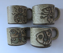 Load image into Gallery viewer, Vintage 1960s Dutch Studio Pottery Cups by Hannie Mein
