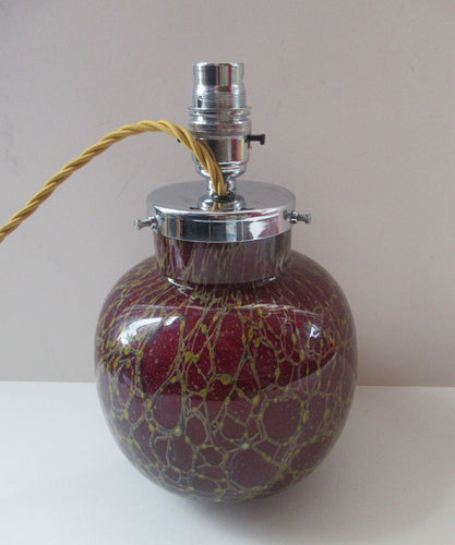 1930s WMF Ikora Glass Lamp with Chrome Fittings Interior Light