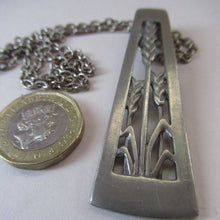 Load image into Gallery viewer, Vintage 1970s Scottish CEARD Pewter Pendant &amp; Long Chain. Entitled GRASSES
