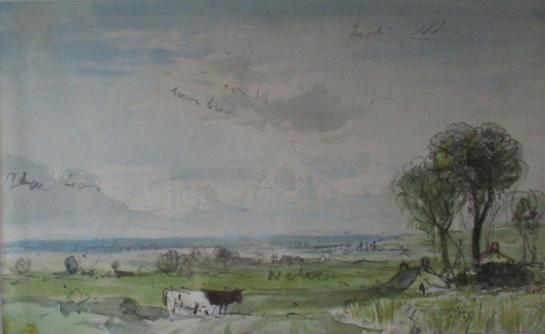 David Octavius Hill View from Craigmillar Case Watercolour Painting